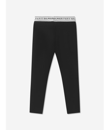 Balmain Girls Logo Leggings in Black pas chere