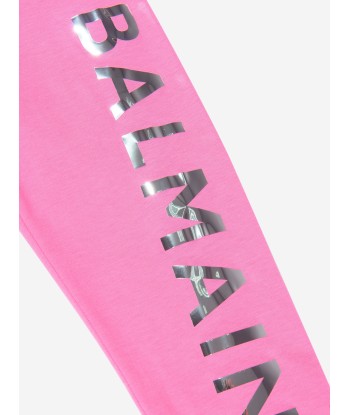 Balmain Girls Logo Print Leggings in Pink france