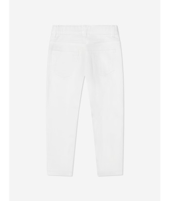 Balmain Boys Logo Jeans in White prix