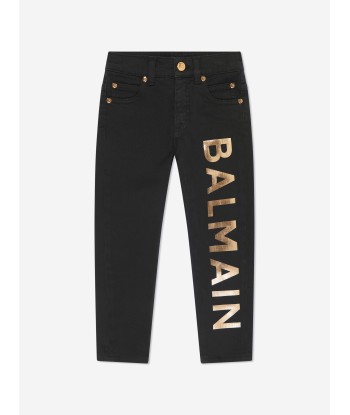 Balmain Boys Logo Jeans in Black Comment ça marche