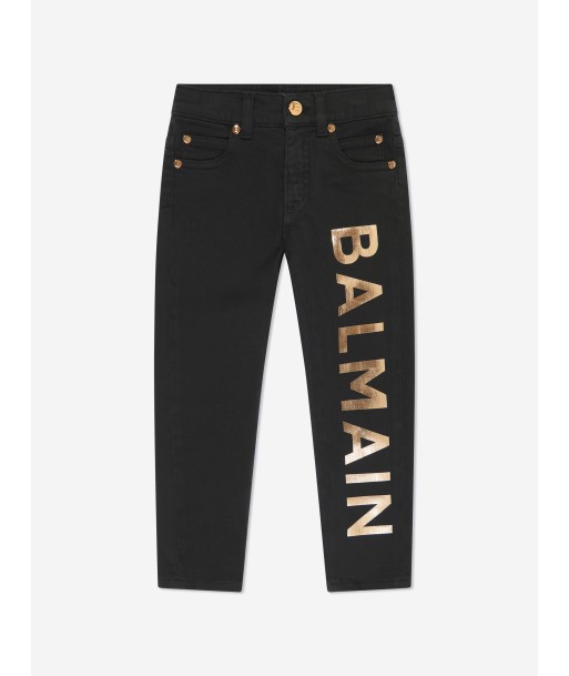 Balmain Boys Logo Jeans in Black Comment ça marche