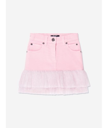 Balmain Girls Pleated Hem Skirt in Pink est présent 