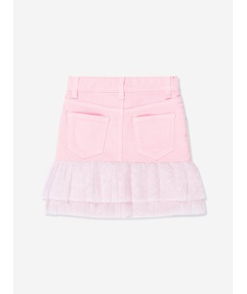 Balmain Girls Pleated Hem Skirt in Pink est présent 