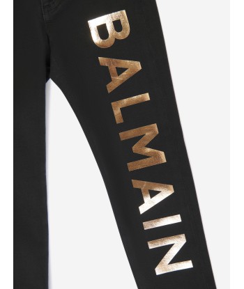 Balmain Boys Logo Jeans in Black Comment ça marche