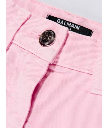 Balmain Girls Pleated Hem Skirt in Pink est présent 