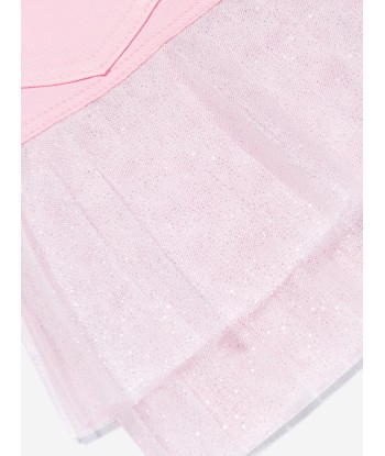 Balmain Girls Pleated Hem Skirt in Pink est présent 