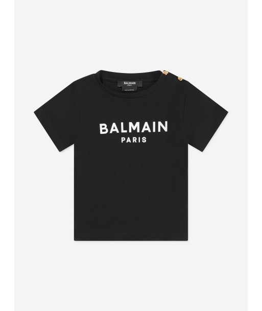 Balmain Baby Boys Logo T-Shirt in Black de France