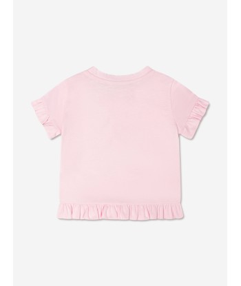 Balmain Baby Girls Logo Ruffle T-Shirt in Pink Le MVP de beaucoup