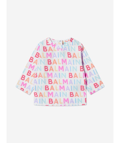 Balmain Baby Girls Long Sleeve Logo T-Shirt in Multicolour de France