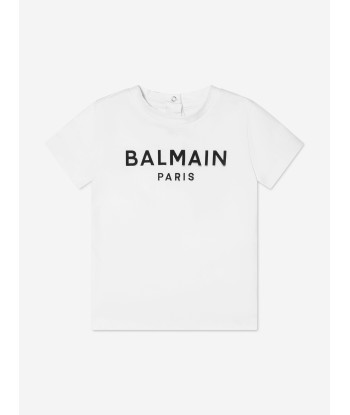 Balmain Baby Boys Logo T-Shirt in White À commander