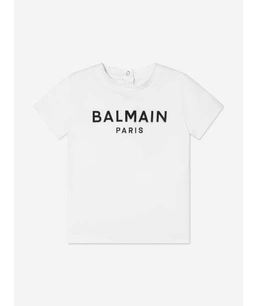 Balmain Baby Boys Logo T-Shirt in White À commander