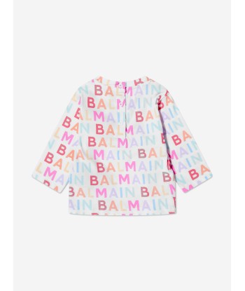 Balmain Baby Girls Long Sleeve Logo T-Shirt in Multicolour de France