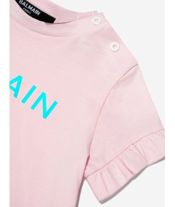 Balmain Baby Girls Logo Ruffle T-Shirt in Pink Le MVP de beaucoup