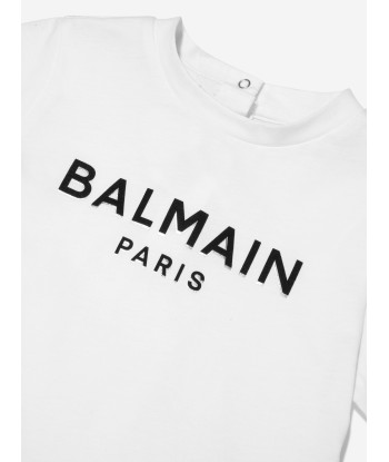 Balmain Baby Boys Logo T-Shirt in White À commander