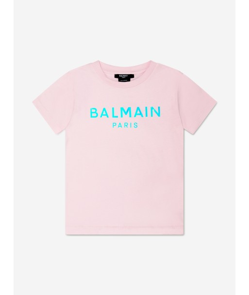 Balmain Girls Logo T-Shirt in Pink sélection de produits