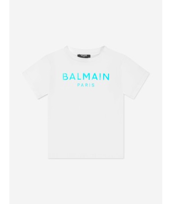 Balmain Girls Logo T-Shirt in White de la marque