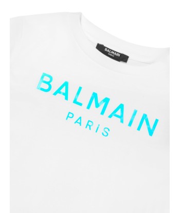 Balmain Girls Logo T-Shirt in White de la marque