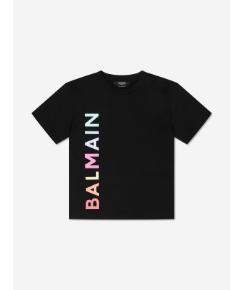 Balmain Kids Logo T-Shirt in Black l'achat 