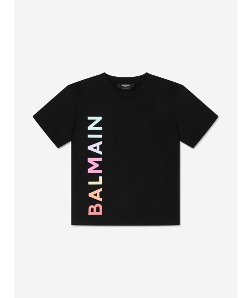 Balmain Kids Logo T-Shirt in Black l'achat 