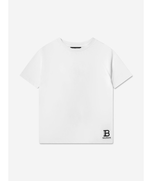 Balmain Boys Logo T-Shirt in White en stock