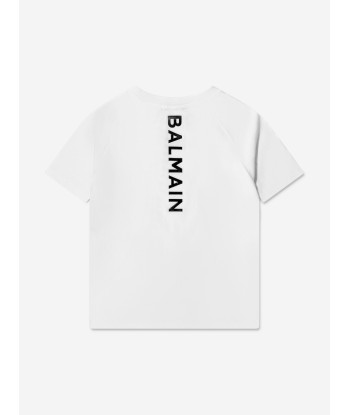 Balmain Boys Logo T-Shirt in White en stock