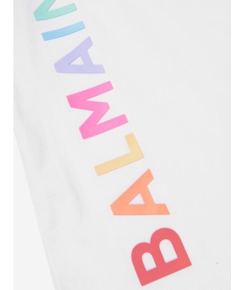 Balmain Kids Logo T-Shirt in White paiement sécurisé