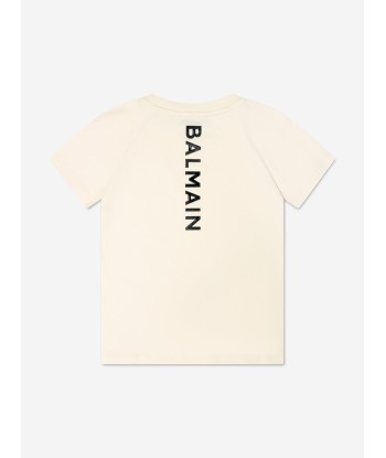 Balmain Boys Logo T-Shirt in Beige pas cher chine