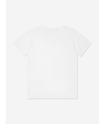 Balmain Boys Logo T-Shirt in White chez Cornerstreet bien 