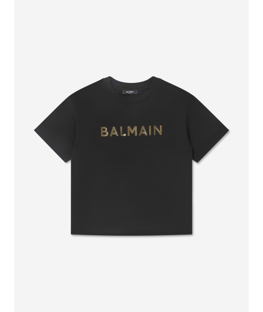 Balmain Kids Logo T-Shirt in Black Comment ça marche