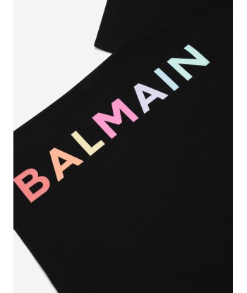 Balmain Kids Logo T-Shirt in Black l'achat 