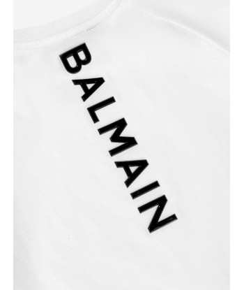 Balmain Boys Logo T-Shirt in White en stock