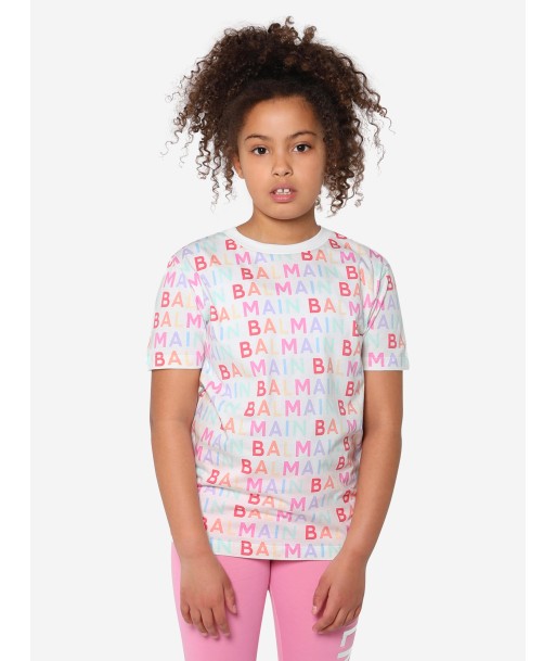 Balmain Kids Logo Print T-Shirt in Multicolour Profitez des Offres !