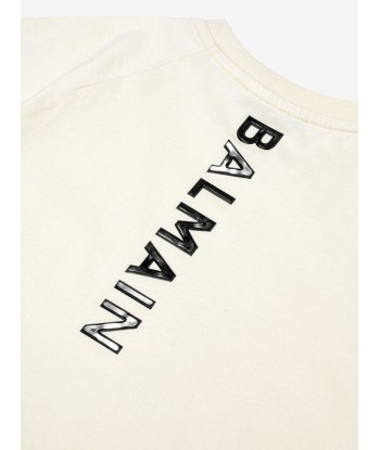 Balmain Boys Logo T-Shirt in Beige pas cher chine