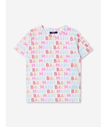 Balmain Kids Logo Print T-Shirt in Multicolour Profitez des Offres !