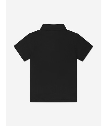 Balmain Boys Logo Tape Polo Shirt in Black vente chaude votre 