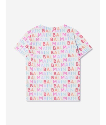 Balmain Kids Logo Print T-Shirt in Multicolour Profitez des Offres !