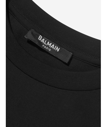 Balmain Kids Logo T-Shirt in Black Comment ça marche