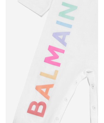 Balmain Baby Logo Romper in White Comment ça marche