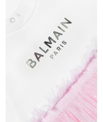 Balmain Baby Girls Bodysuit Dress in White 50-70% off 