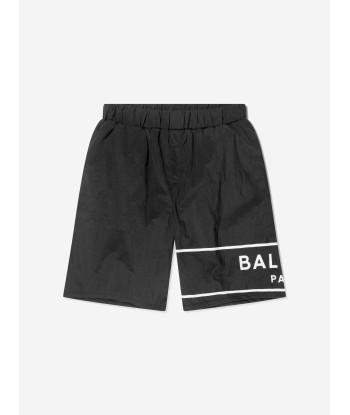 Balmain Boys Logo Swim Shorts in Black livraison gratuite