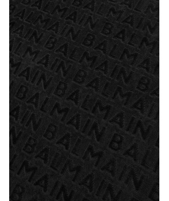 Balmain Kids Logo Towel in Black Les êtres humains sont 