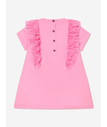 Balmain Baby Girls Ruffle Jersey Dress in Pink la livraison gratuite