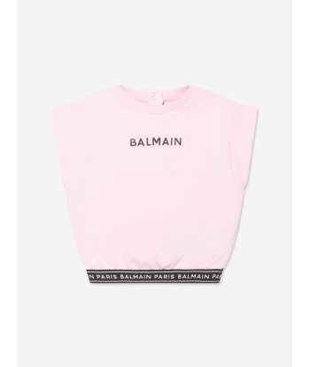 Balmain Baby Girls Sleeveless Sweatshirt in Pink solde