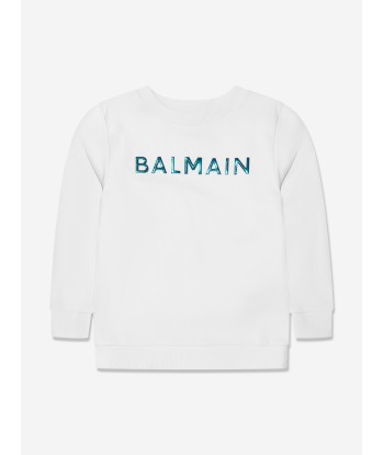 Balmain Boys Logo Sweatshirt in White 2024