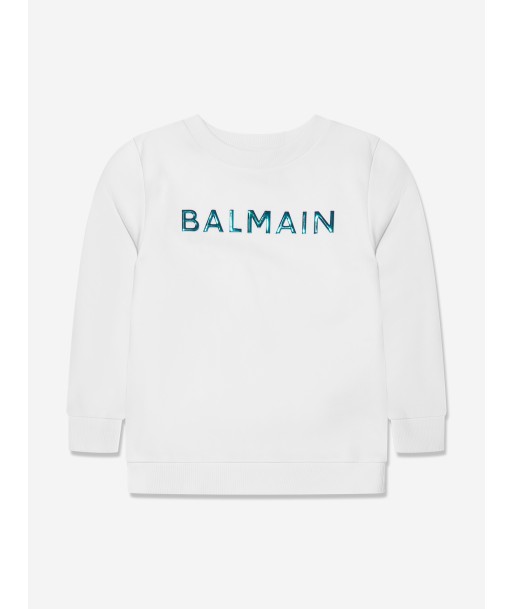 Balmain Boys Logo Sweatshirt in White 2024