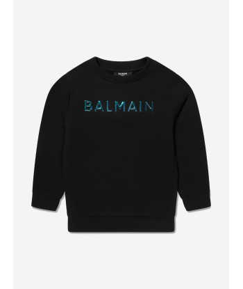 Balmain Boys Logo Sweatshirt in Black Pour