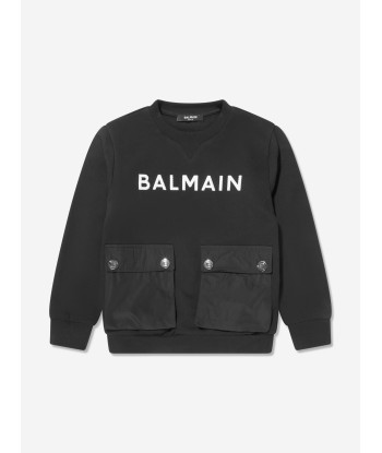 Balmain Boys Pocket Sweatshirt in Black Venez découvrir notre 