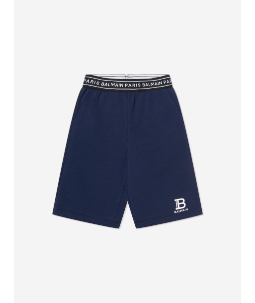 Balmain Boys Logo Jersey Short in Blue à prix réduit toute l'année