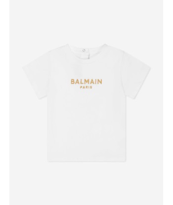 Balmain Baby Boys Logo T-Shirt in White la livraison gratuite