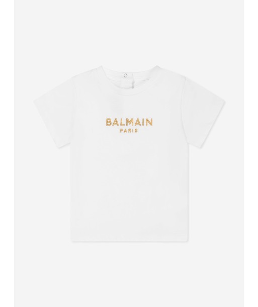 Balmain Baby Boys Logo T-Shirt in White la livraison gratuite